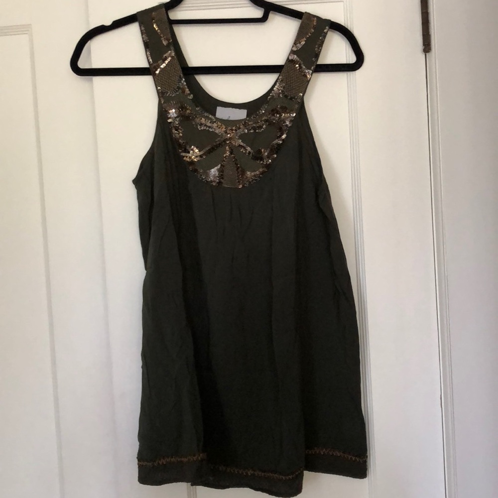 Anthropologie olive green tank